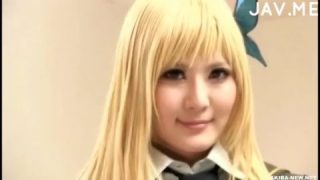 金髮巨乳女子校生忽然與我大幹起來